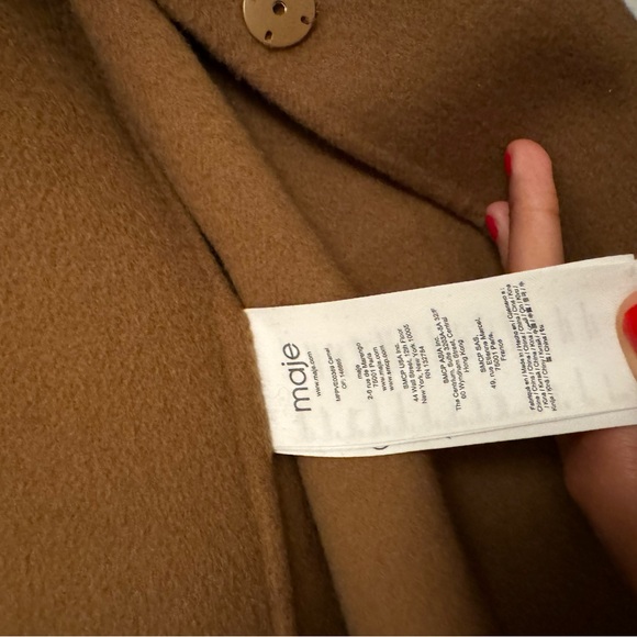 Maje Vottam Smooth Double-Faced Belted Wool-Blend Jacket - Picture 7 of 8